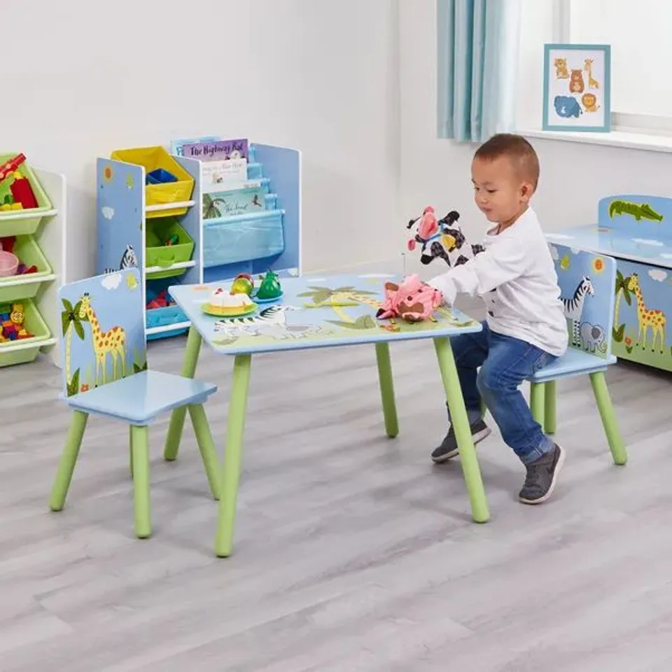 BOXED SAFARI SQUARE TABLE AND CHAIR SET (1 BOX)