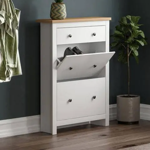 BOXED LASSIC ARLINGTON SHOE CABINET WHITE (1 BOX)