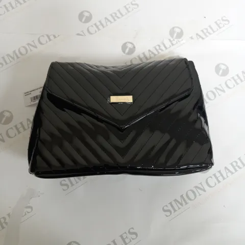 HARRODS PATENT CHEVRON FLAP OVER GRAB BAG 