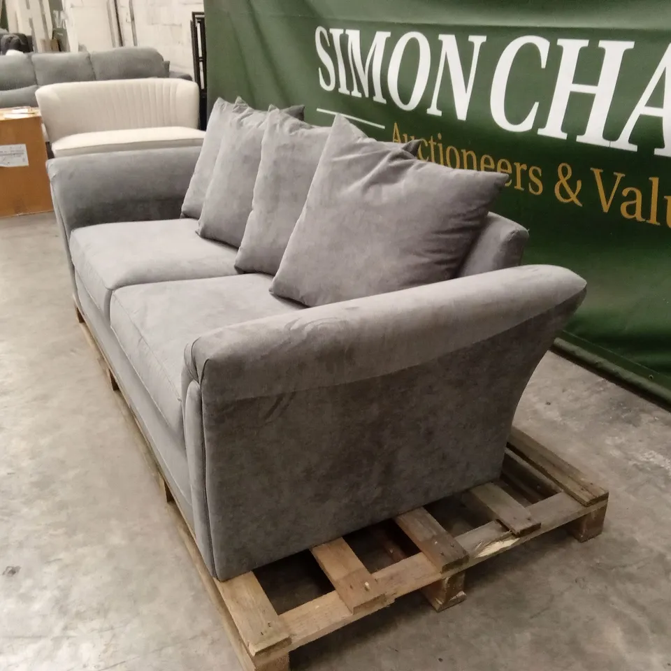 DURY FABRIC 3 SEATER SCATTER BACK SOFA - DARK GREY RRP £499
