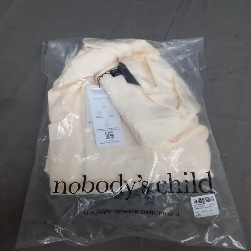 SEALED NOBODYS CHILD SELMA MIDAXI DRESS PLAIN CREAM - UK 8