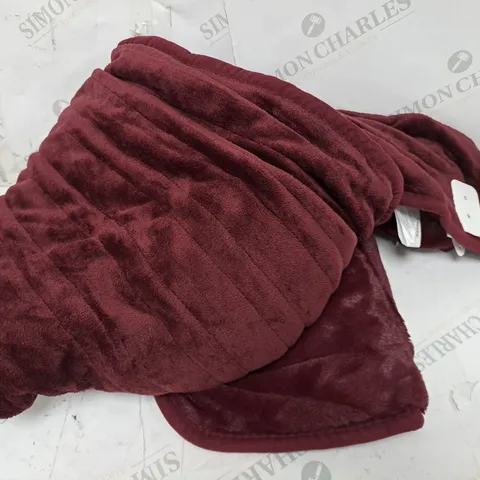 COZEE HOME VELVETSOFT HEATED THROW IN SHIRAZ WINE