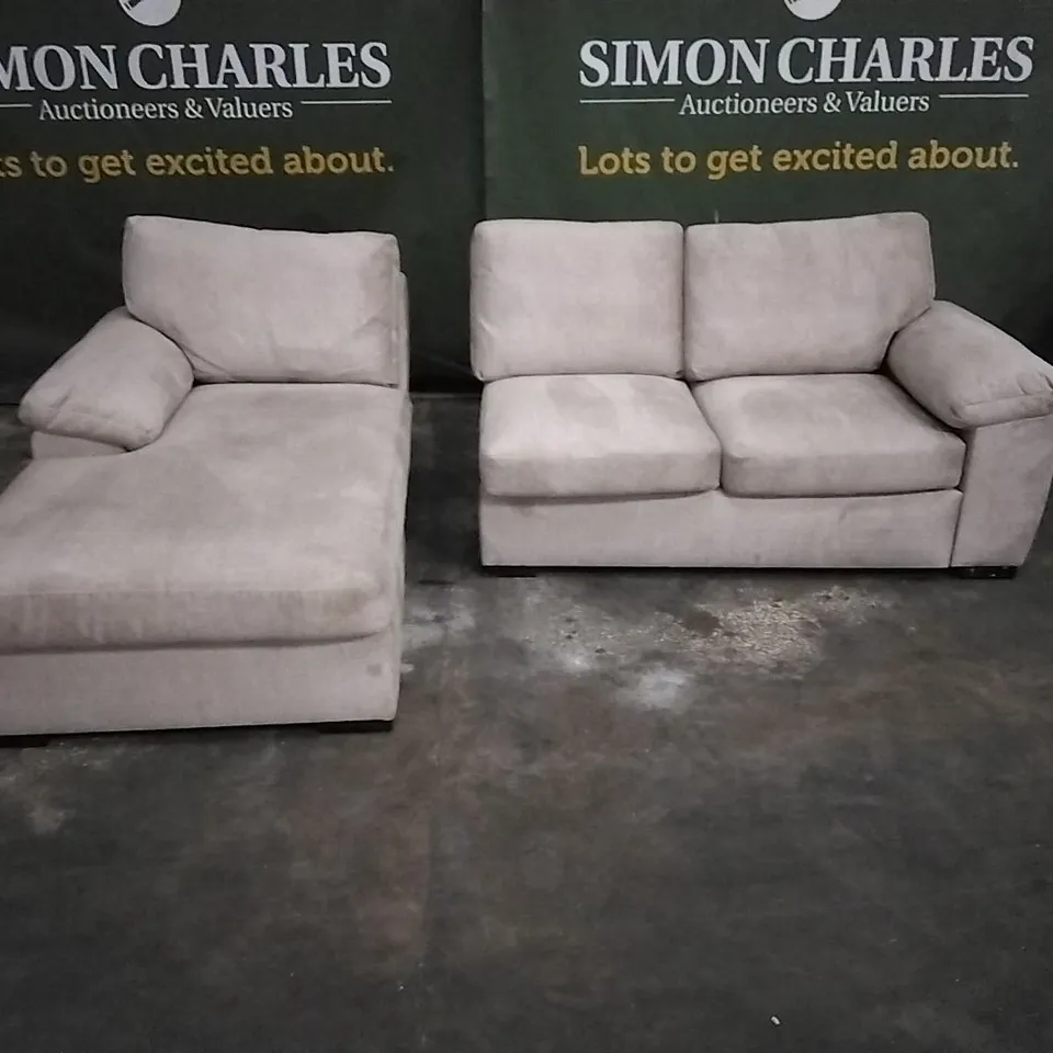 QUALITY DESIGNER WYVERN GREY CORD L-SHAPE CORNER SOFA