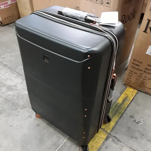 BOXED ROCK MAYFAIR 77CM TROLLEY CASE - BLACK