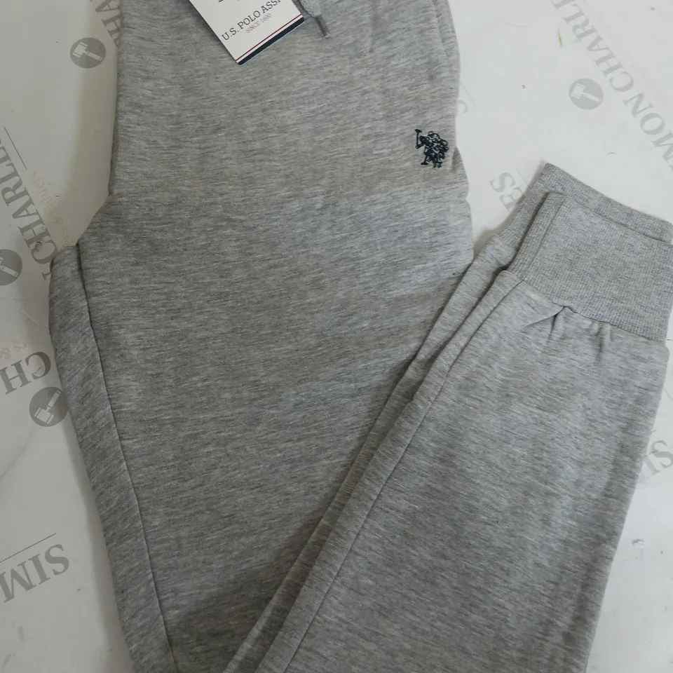 U.S. POLO ASSN GREY TRACKSUIT BOTTOMS - SIZE SMALL