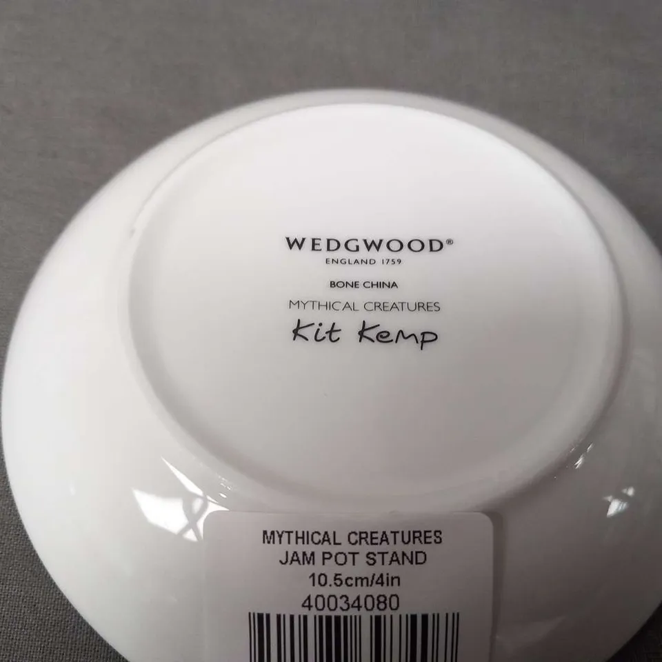 APPROXIMATELY 16 BOXES OF WEDGWOOD KIT KEMP MYTHICAL CREATURES JAM POT STAND 10.5CM(4 STANDS PER BOX)