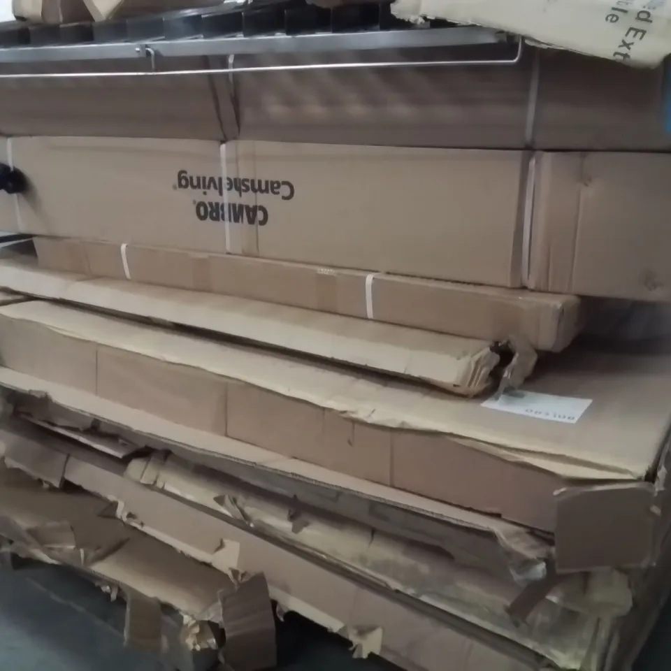 PALLET OF ASSORTED HOUSEHOLD GOODS AND PRODUCTS TO INCLUDE;SHELVING UNITS,TABLE