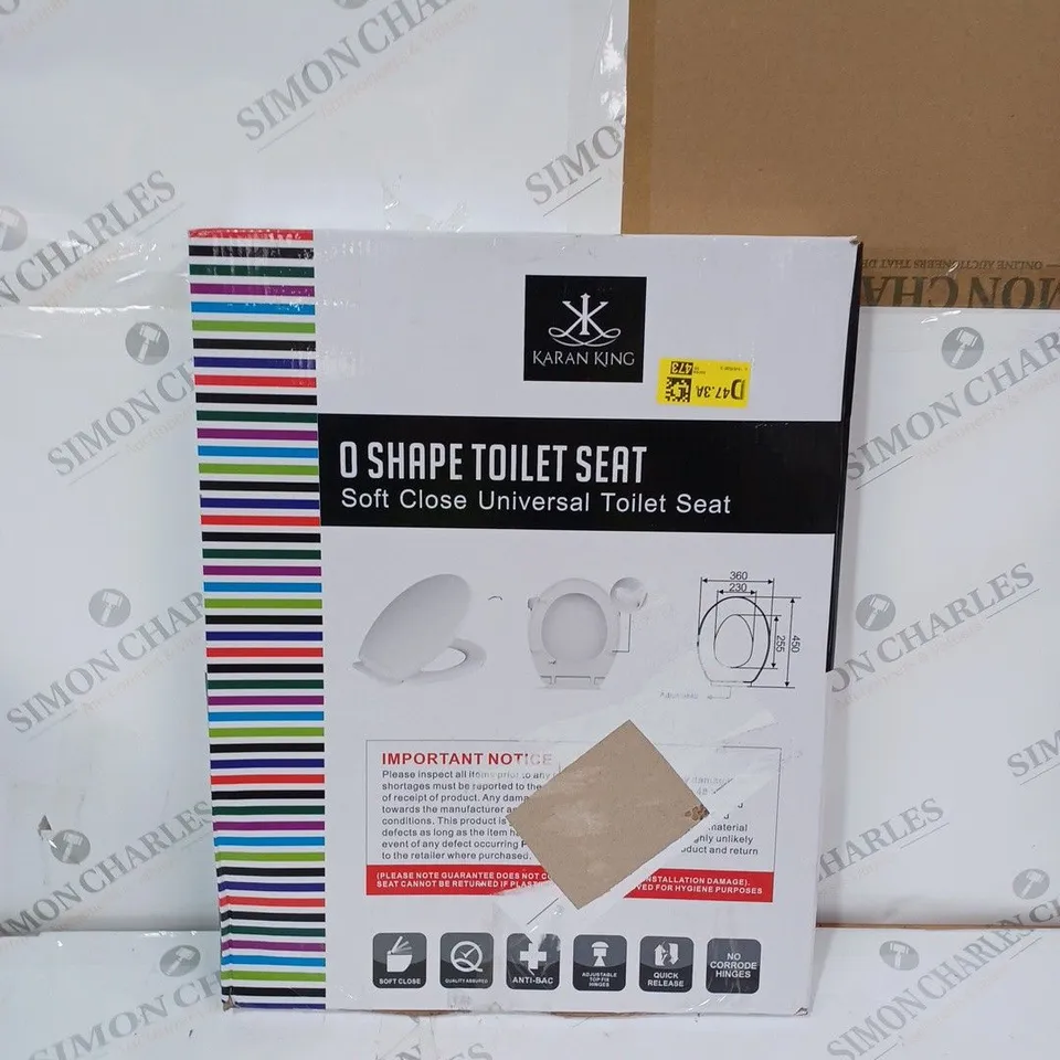 BOXED SEALED KARAN KING O SHAPE SOFT CLOSE TOILET SEAT 