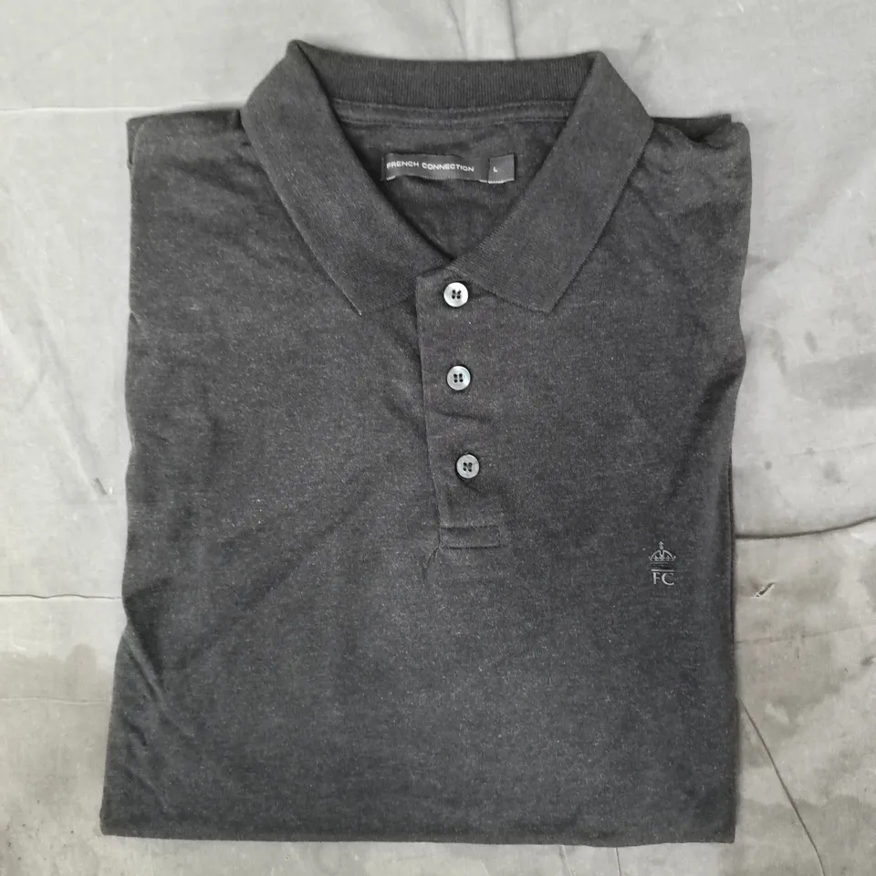 FRENCH CONNECTION DARK GREY POLO SHIRT SIZE LARGE