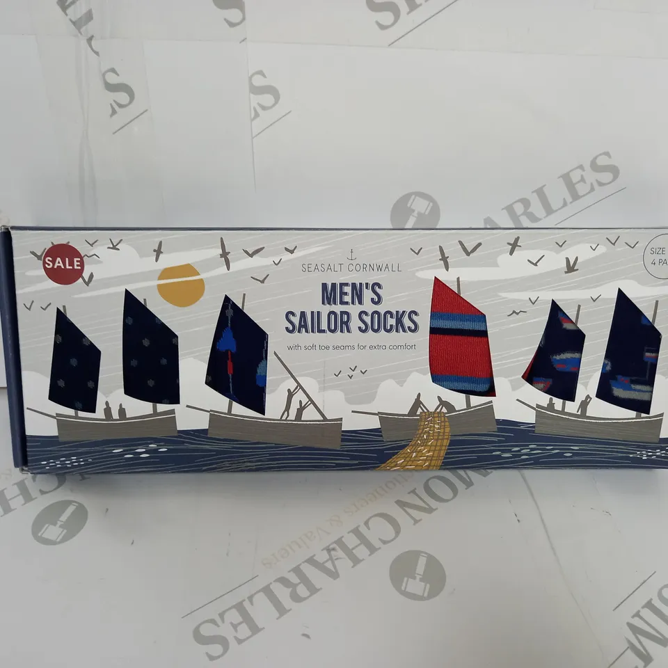 SEASALT CORNWALL MENS SAILOR SOCKS SIZE 8-12 - 4 PAIRS