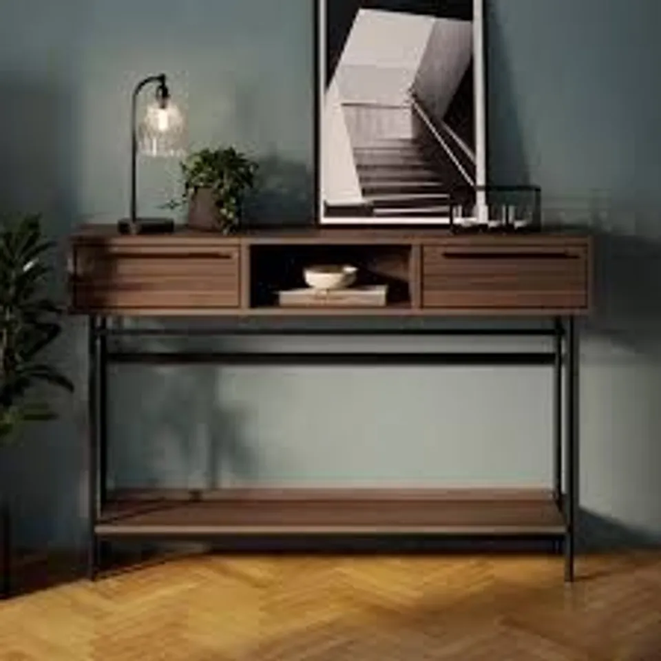 BOXED BRYANT EXTRA WIDE CONSOLE TABLE - WALNUT EFFECT