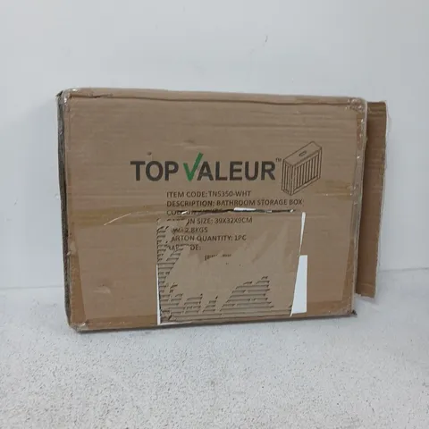 TOP VALUE BATHROOM STORAGE BOX – WHITE (BOXED)