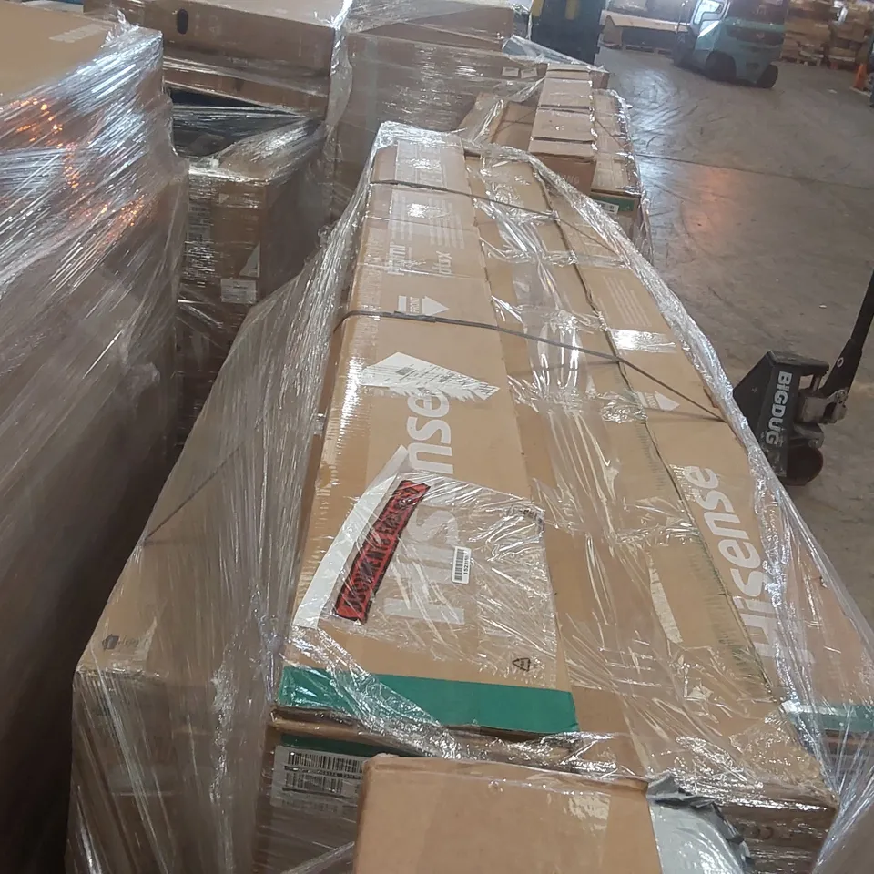 PALLET CONTAINING A LARGE QUANTITY OF ASSORTED DAMAGED TVs
