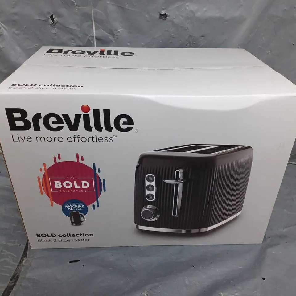 BOXED BREVILLE BOLD COLLECTION 2 SLICE TOASTER IN BLACK