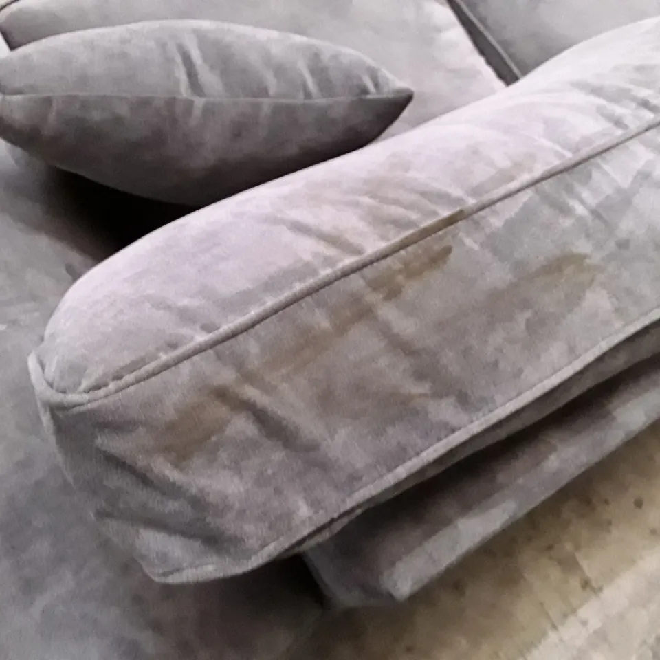 DESIGNER 2 SEATER SOFA - GREY FABRIC 