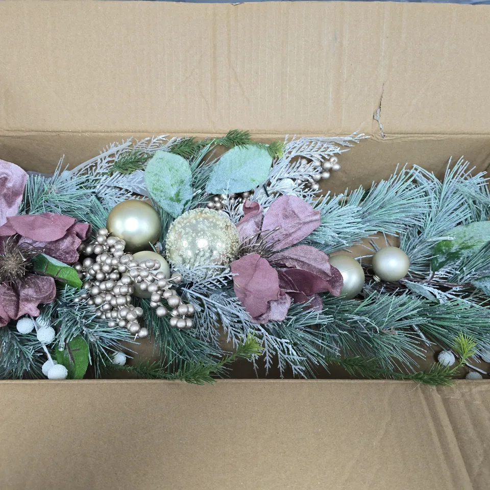 PINK MAGNOLIA PRE LIT TEARDROP WREATH