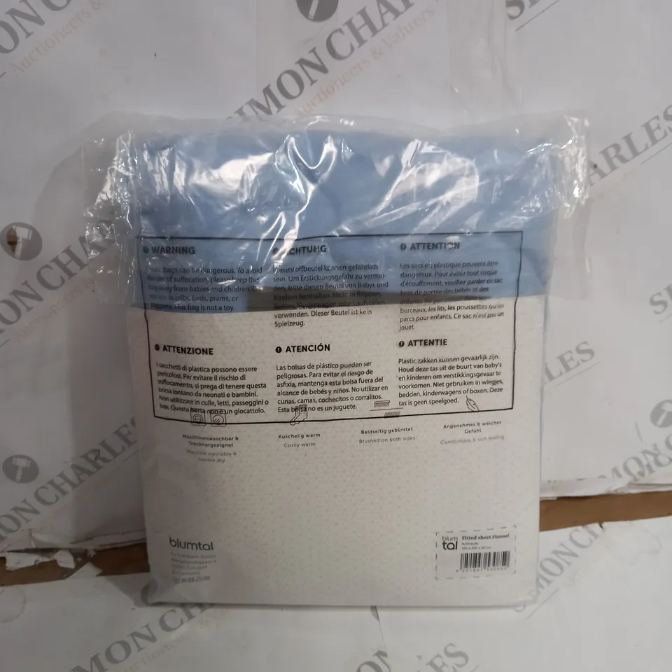 BLUM TAL FLANELL FITTED SHEETBLUE 100% COTTON