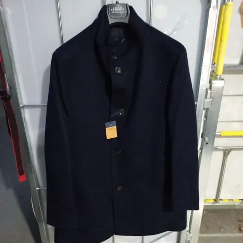 CHARLES TYRWHITT NAVY PURE WOOL FUNNEL NECK OVERNECK - 44R