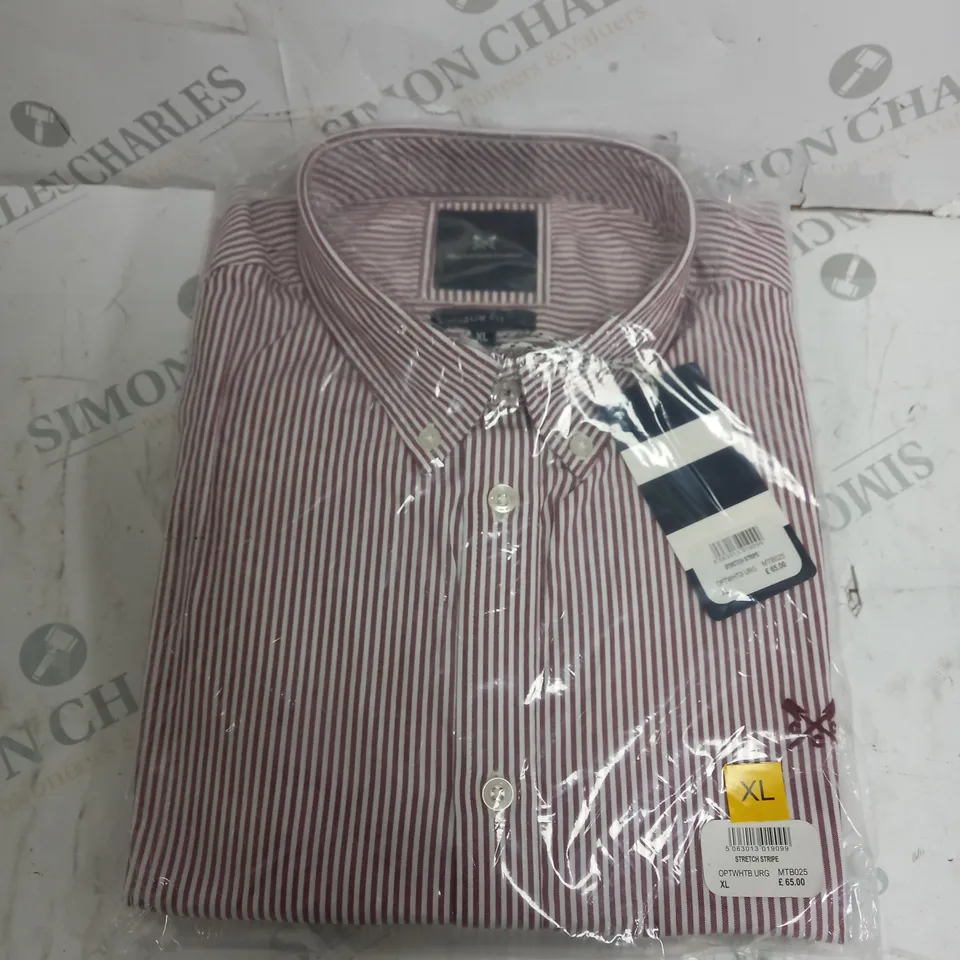 CREW CLOTHING COMPANY STRIPED LONG SLEEVE SHIRT SIZE XL