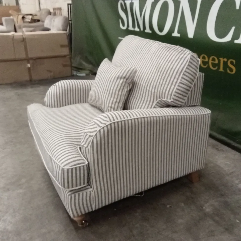 BAY STRIPE FABRIC ARMCHAIR RRP £479