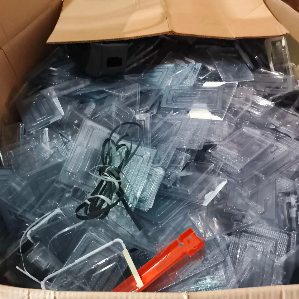 PALLET CONTAINING A LARGE QUANTITY OF ASSORTED MOBILE PHONE PACKAGING AND A CAGE OF APPROXIMATELY 20 ASSORTED ITEMS INCLUDING TOMY POP UP PIRATE , SMART TECHNOLOGIES WALL MOUNT , LEXMARK PRINTER PART