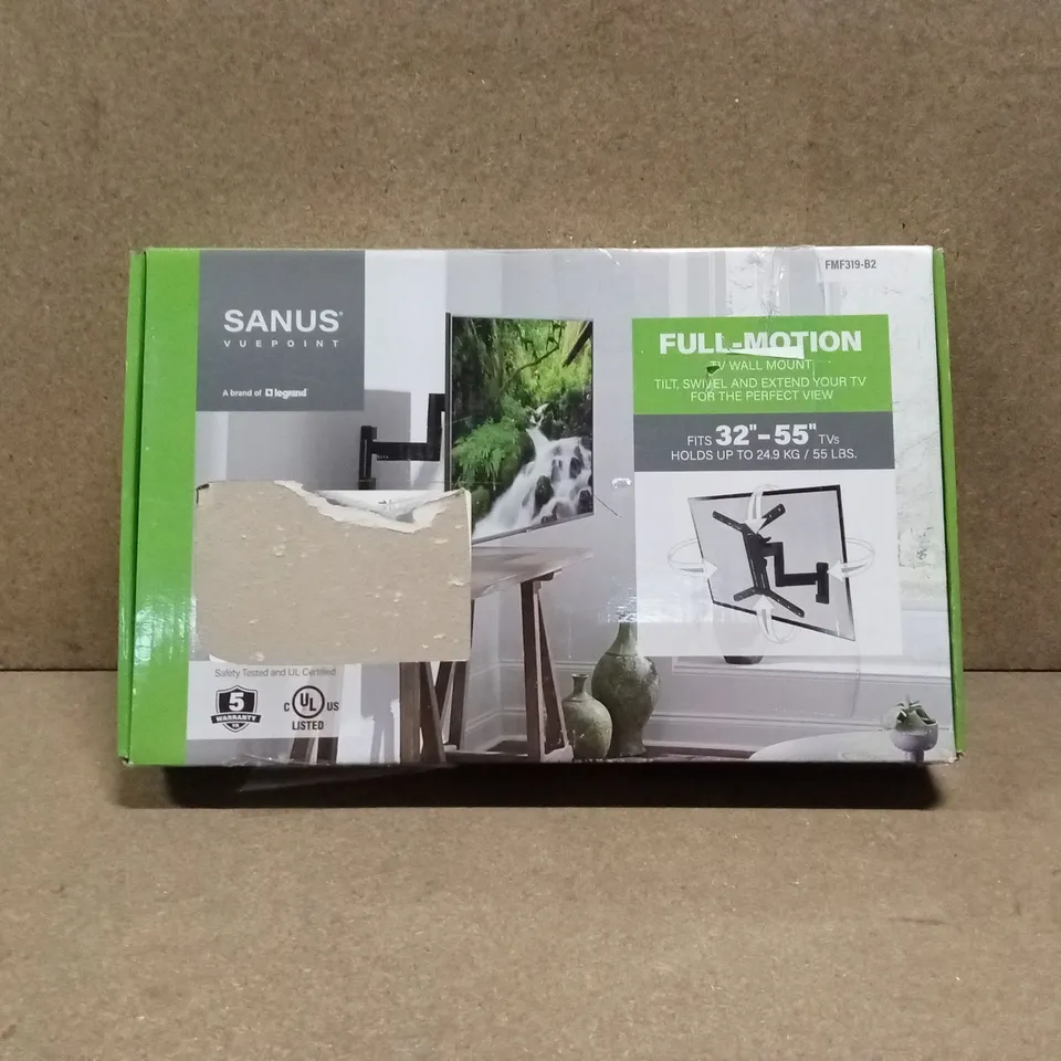 BOXED SANUS VIEWPOINT FULL- MOTION TV WALL MOUNT FOR 32-55" TVs