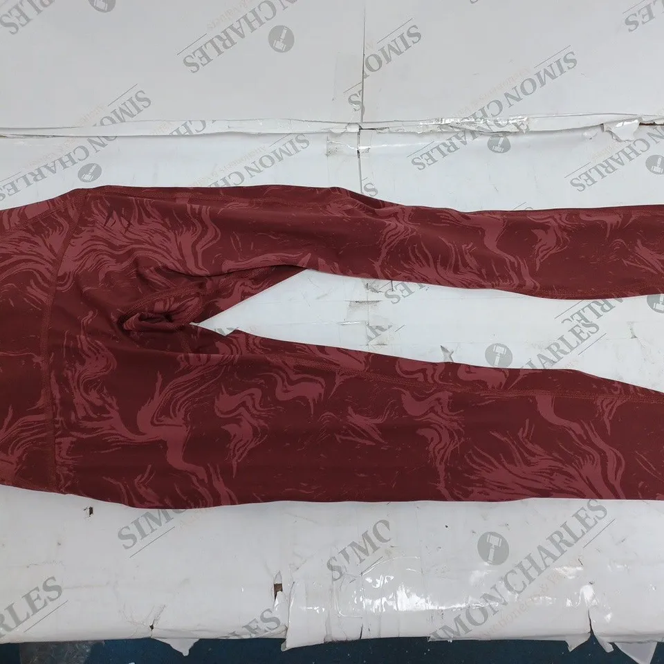 GYMSHARK BURGUNDY FITNESS LEGGINGS- XS