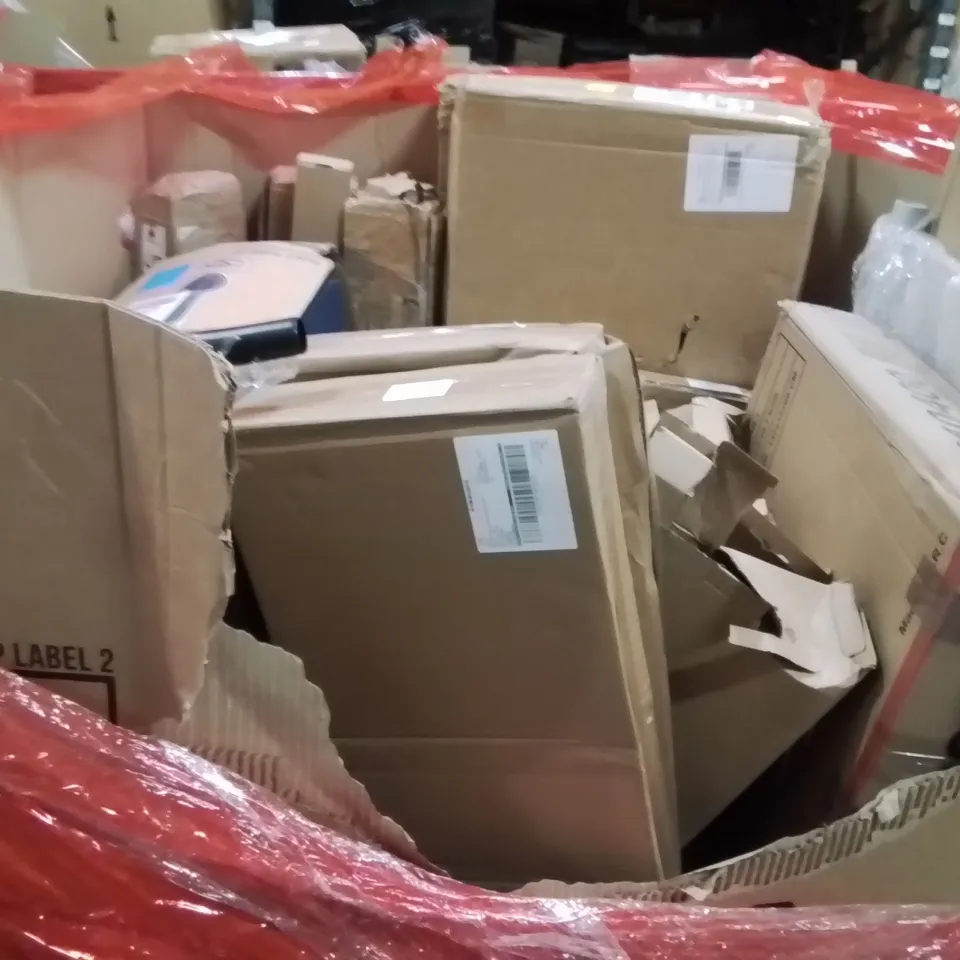 PALLET OF ASSORTED HOUSEHOLD GOODS AND PRODUCTS TO INCLUDE;CEILING FAN,COAT HANGERS,YOGA MAT