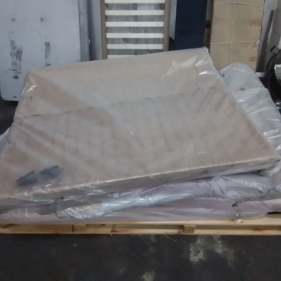 WRAPPED LEISTON UPHOLSTERED BEDFRAME IN PRINCESS PINK // SIZE: UNSPECIFIED 