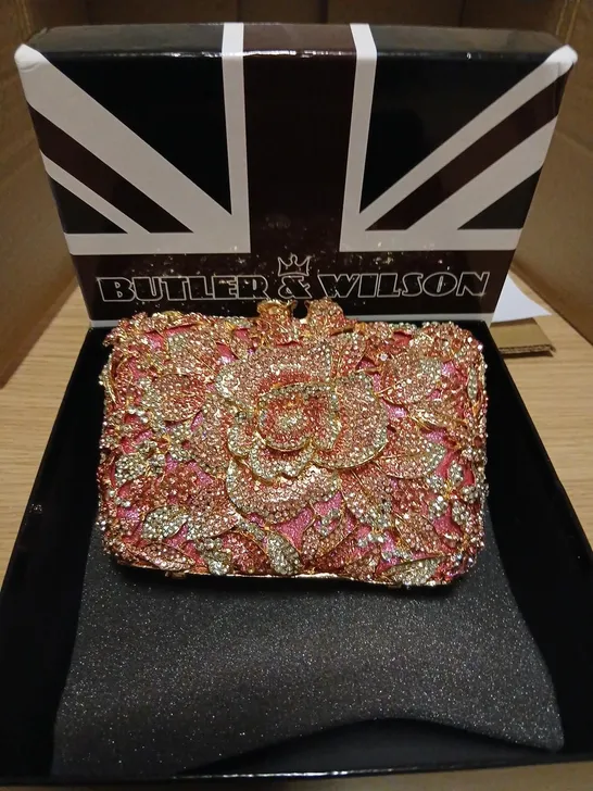 Lot 750: BUTLER AND WILSON CRYSTAL FLORAL BAG PINK - 5589698 | Simon ...