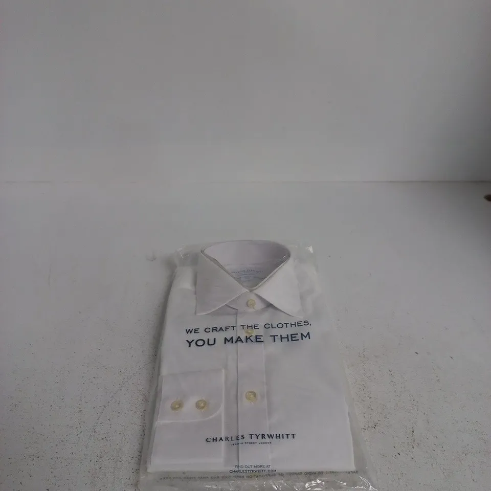 CHARLES TYRWHITT WHITE SHIRT SLIM FIT NECK 15" SLEEVE 33"