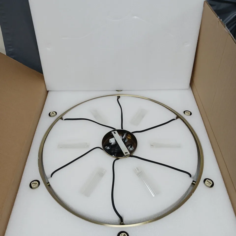 FRANCIS 6 LIGHT WHEEL PENDANT - ANTIQUE BRASS - COLLECTION ONLY  RRP £90