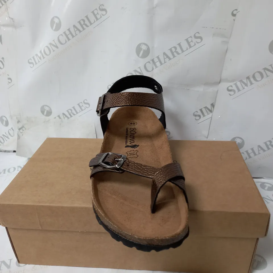BOXED BONOVA SANDALS IN METALLIC BRONZE COLOUR SIZE 7