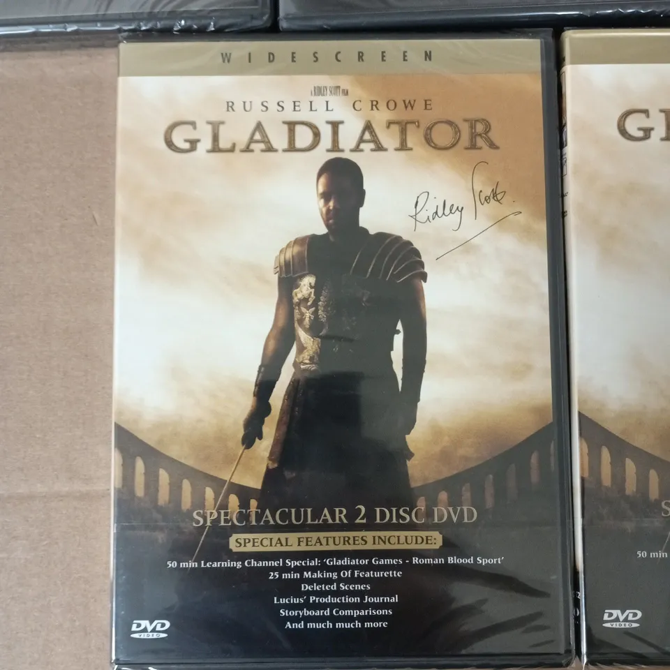FIVE COPIES OF RUSSEL CROWES GLADIATOR SPECTACULAR 2 DISC DVD