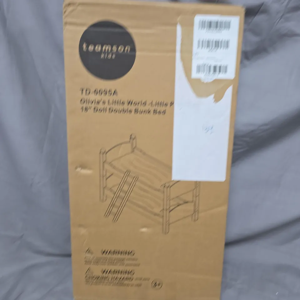 OLIVIA'S LITTLE WORLD LITTLE PRINCESS DOUBLE BUNK BED FOR  18" DOLLS