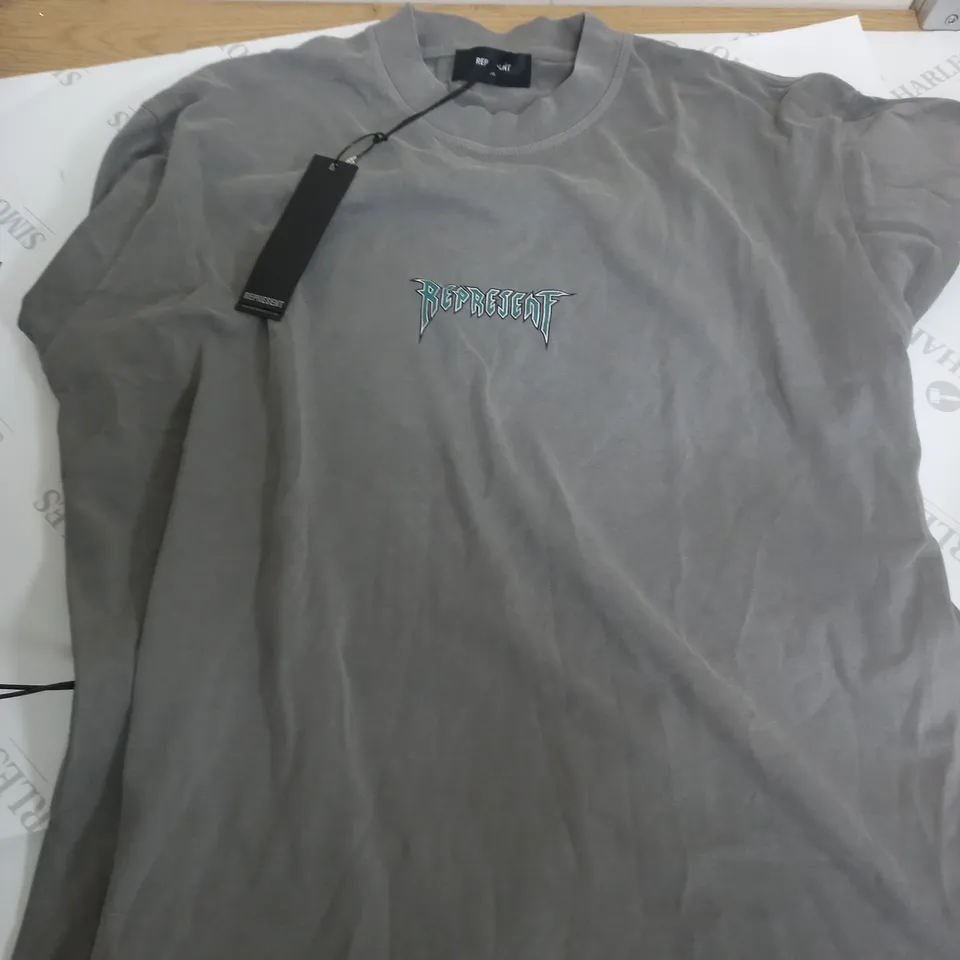 REPRESENT GREY HEAVY WEIGHT T-SHIRT - XXL