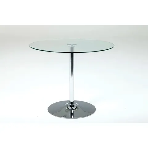 BOXED SHERLOCK ROUND GLASS DINING TABLE (3 BOXES)