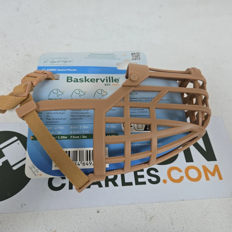 BASKERVILLE CLASSIC BASKET MUZZLE FOR DOGS – BEIGE SIZE 9
