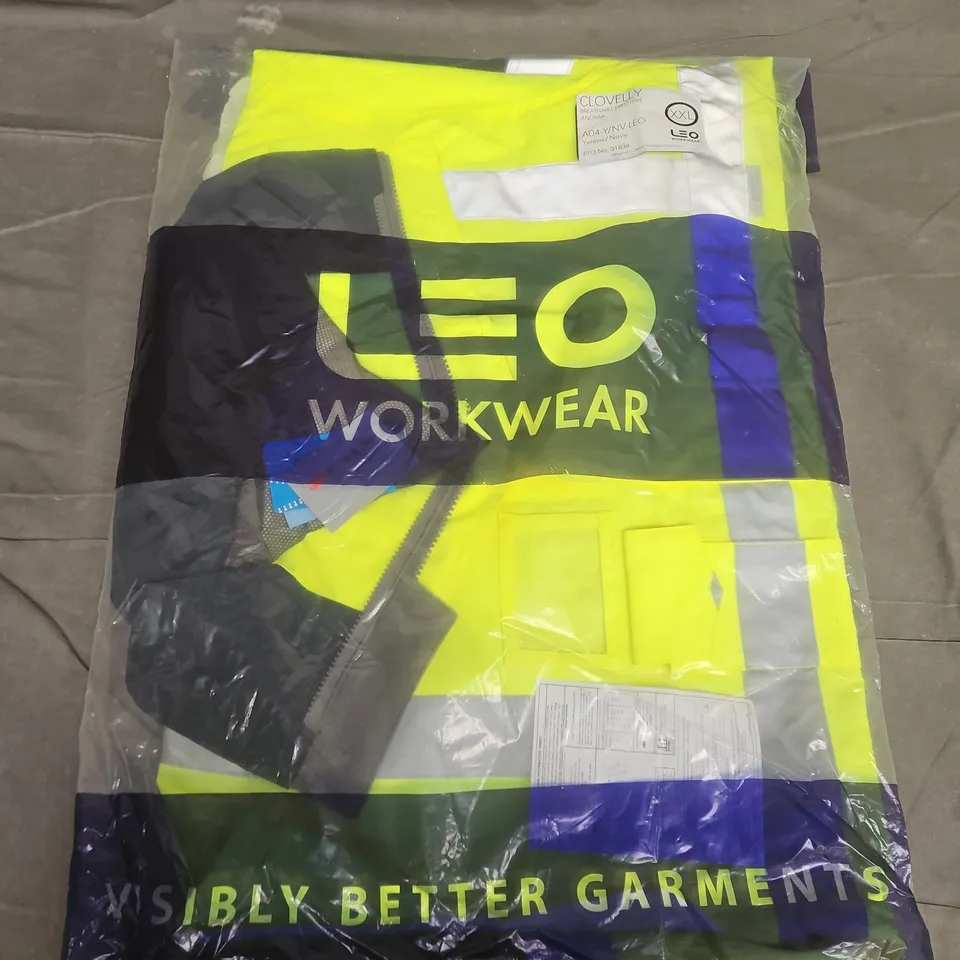 BAGGED LEO WORKWEAR CLOVELLY BREATHABLE EXECUTIVE ANORAK IN YELLOW/NAVY (AO4-Y/NV-LEO) - XXL