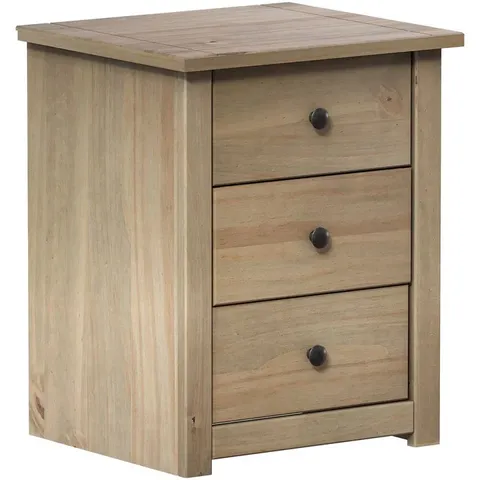 BOXED VIDA PANAMA 3 DRAWER BEDSIDE CHEST - PINE (1 BOX)