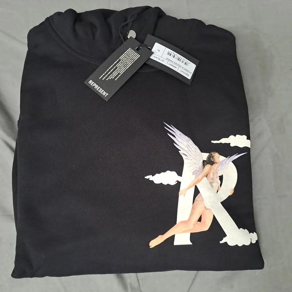 REPRESENT STORMS IN HEAVEN HOODIE IN BLACK SIZE XL