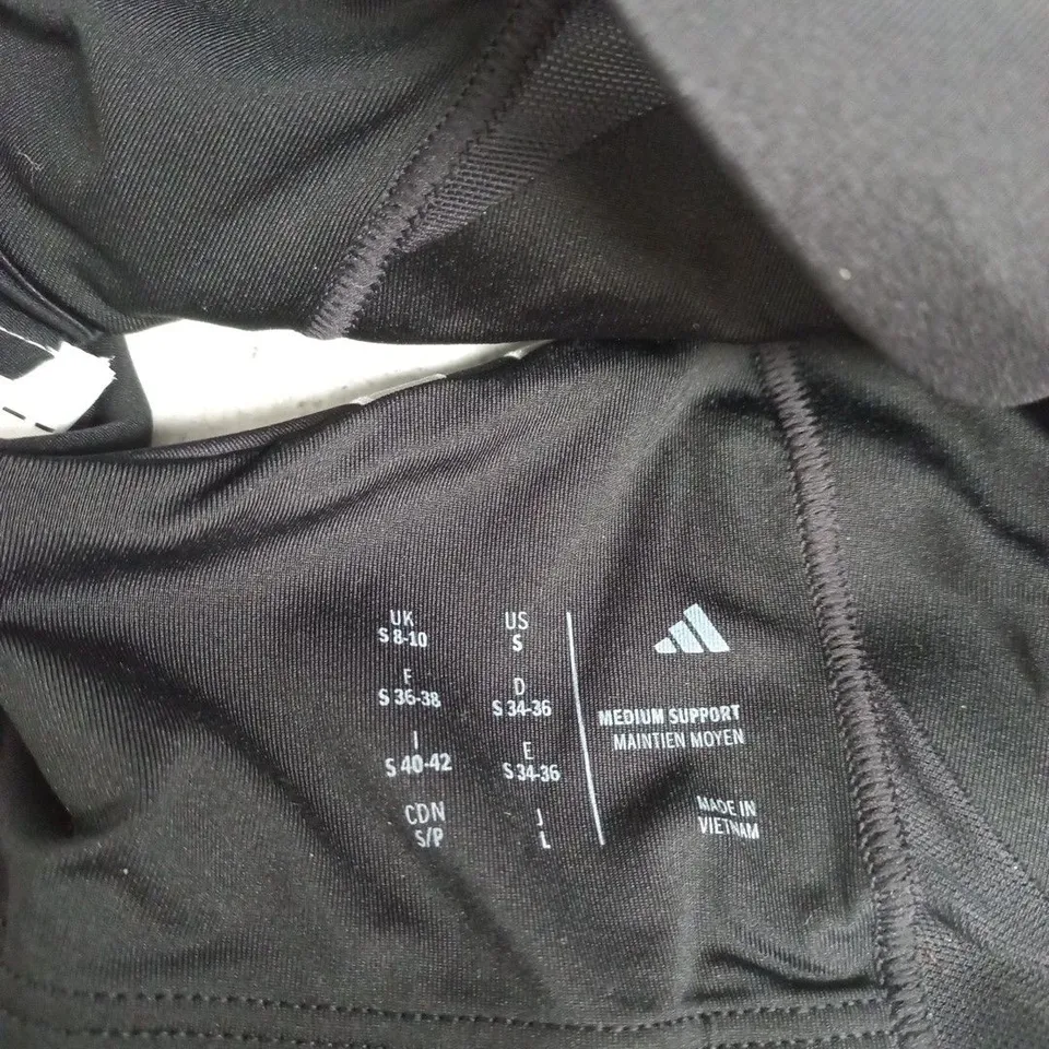ADIDAS WOMEN'S BLACK SPORTS BRA UK 8-10 (US S, EU 36-38) – WITH TAG