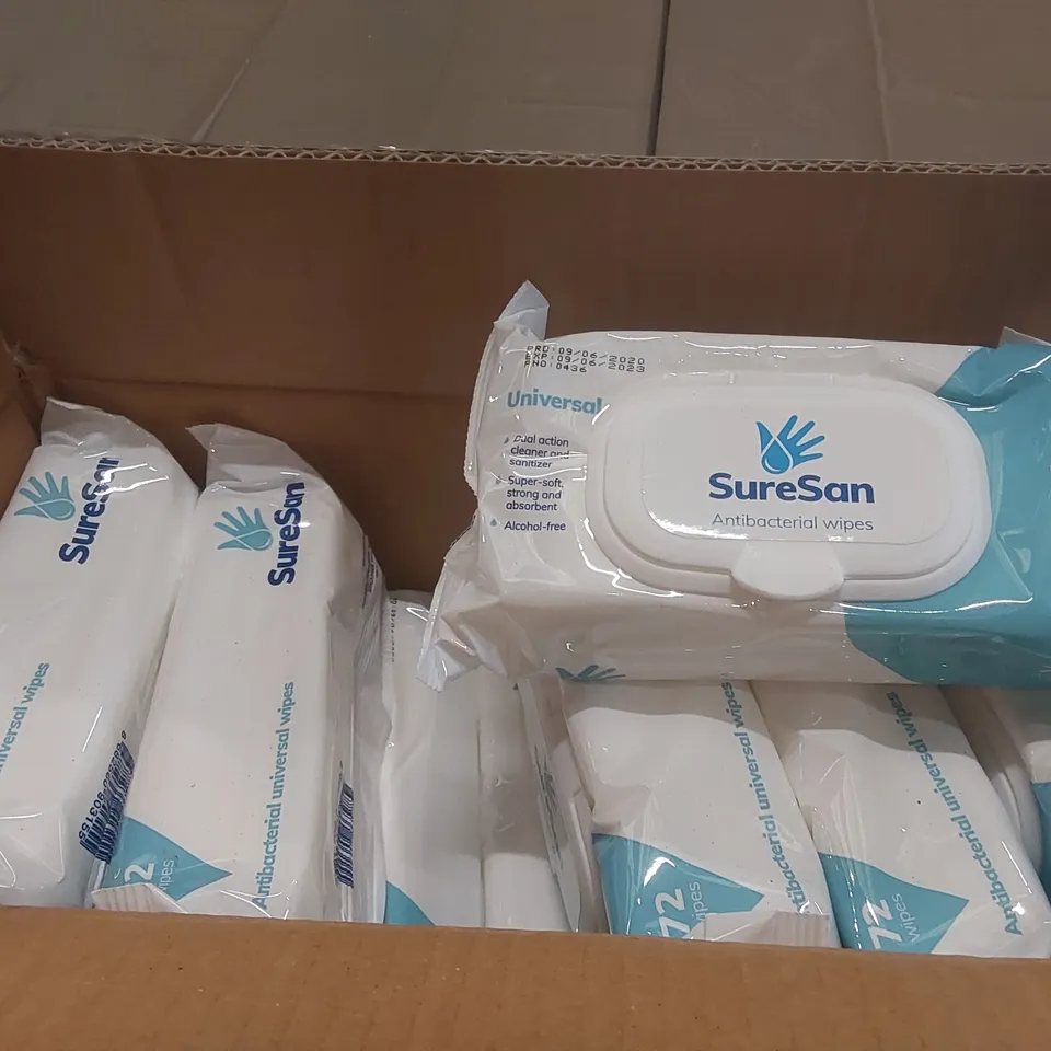 PALLET CONTAINING APPROXIMATELY 32x BOXES OF 24x 72PCS SURESAN ANTIBACTERIAL WIPES