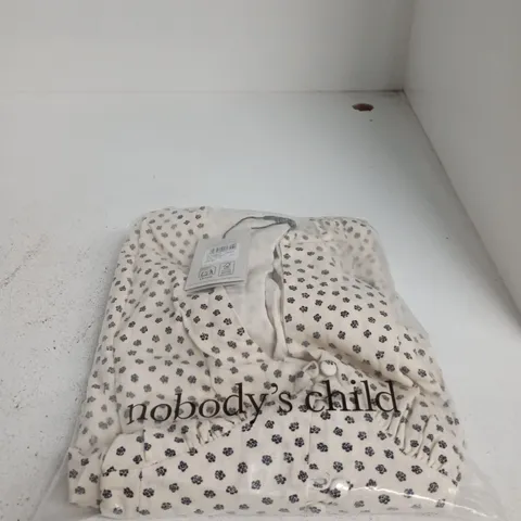 NOBODY'S CHILD AVERY MIDI DRESS – CREAM WITH BLACK FLORAL PRINT - UK 14