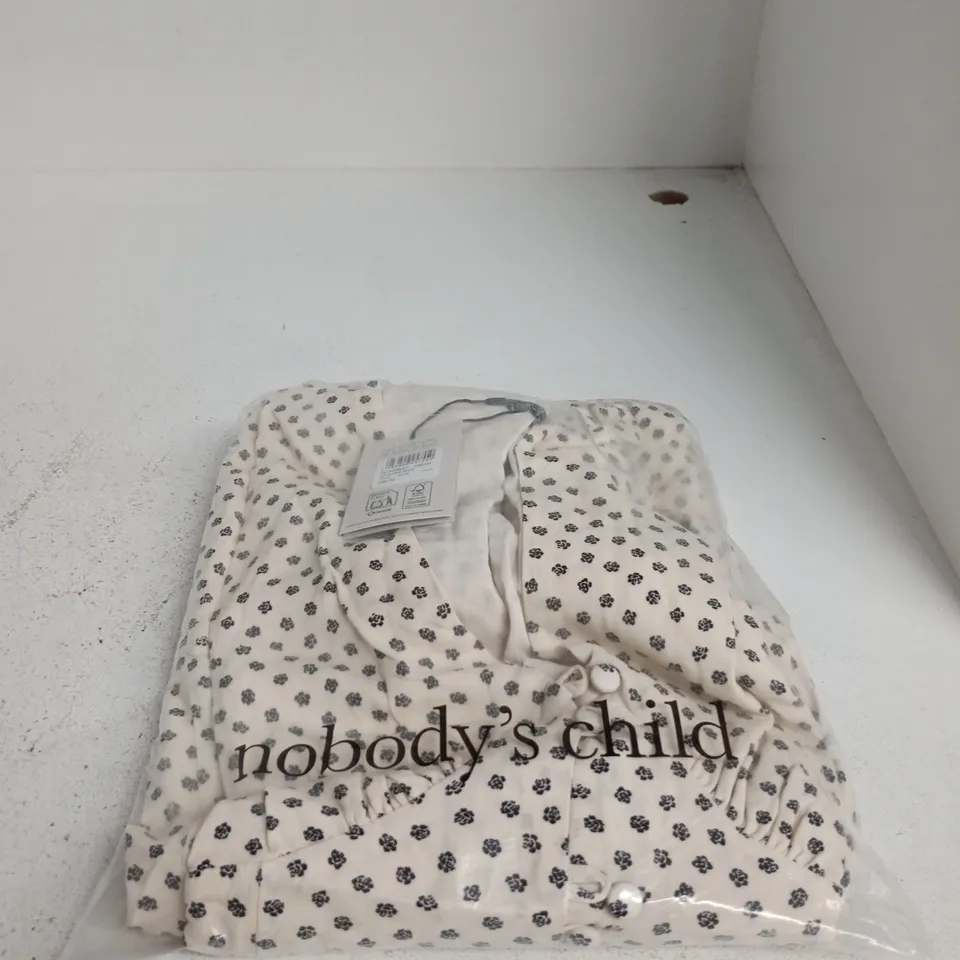 NOBODY'S CHILD AVERY MIDI DRESS – CREAM WITH BLACK FLORAL PRINT - UK 14