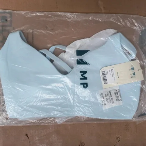 BAGGED MP WOMEN'S TEMPO TWIST BACK SPORTS BRA IN BABY BLUE SIZE LARGE