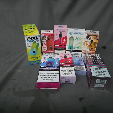 APPROXIMATELY 20 ASSORTED E-CIGARETTE PRODUCTS TO INCLUDE BRANDS SUCH AS PIXL, HAYATI, IVG, ETC - COLLECTION ONLY