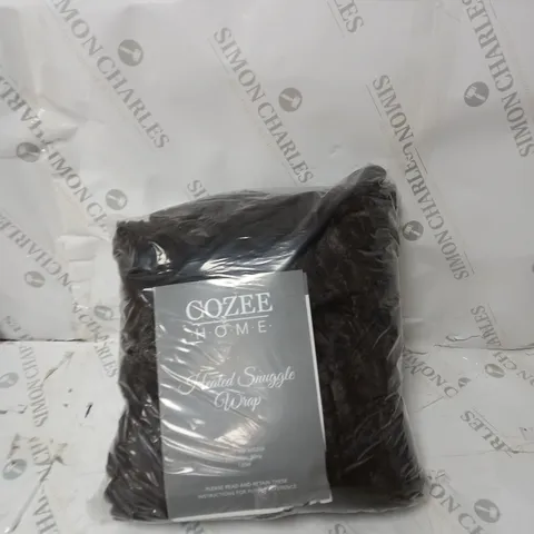 BOXED COZEE HOME FAUX FUR HEATED THROW, CHOCOLATE
