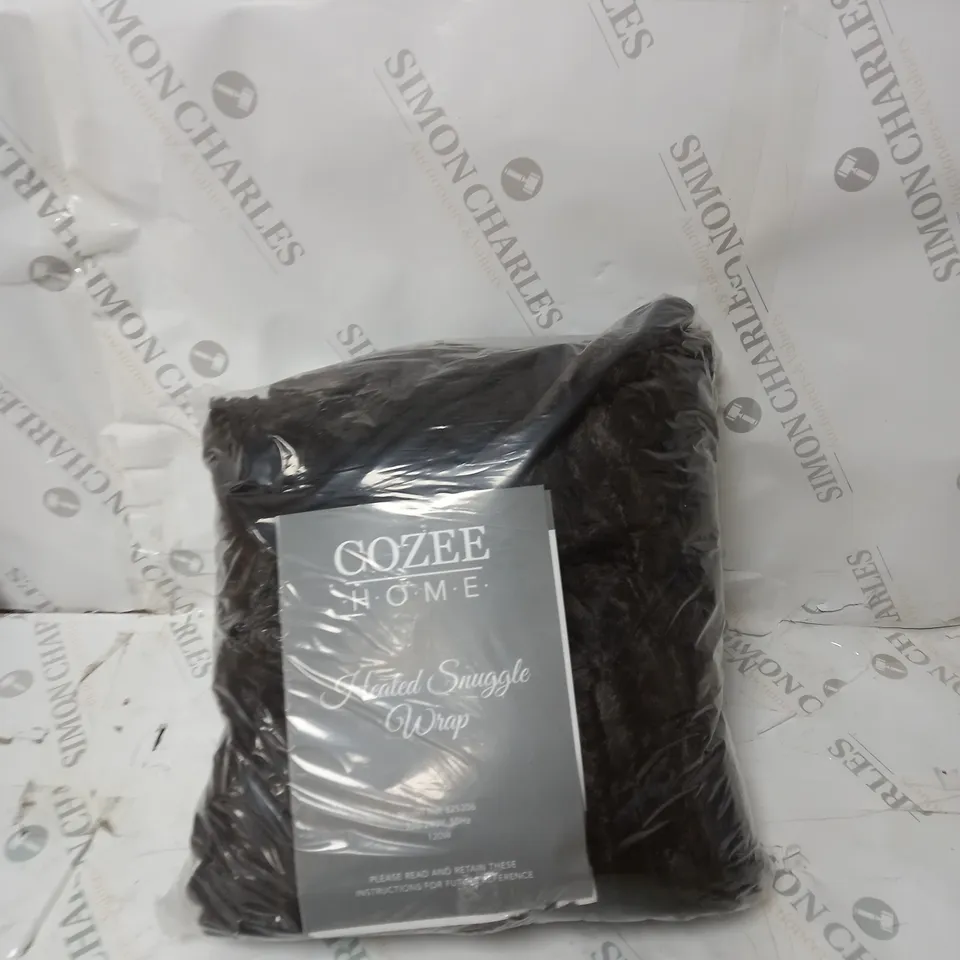 BOXED COZEE HOME FAUX FUR HEATED THROW, CHOCOLATE
