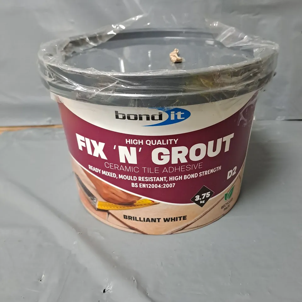 BOND IT FIX 'N' GROUT CERAMIC TILE ADHESIVE BRILLIANT WHITE (3.75KG) - COLLECTION ONLY